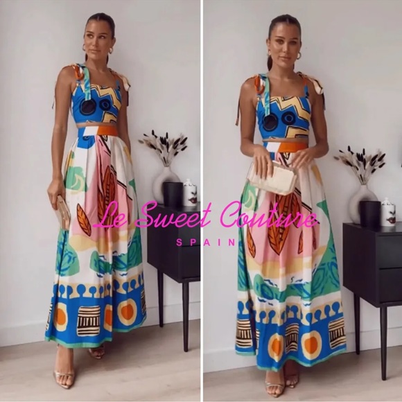 Bloggers fav 🧡 Zara multicolor printed set - Picture 2 of 9